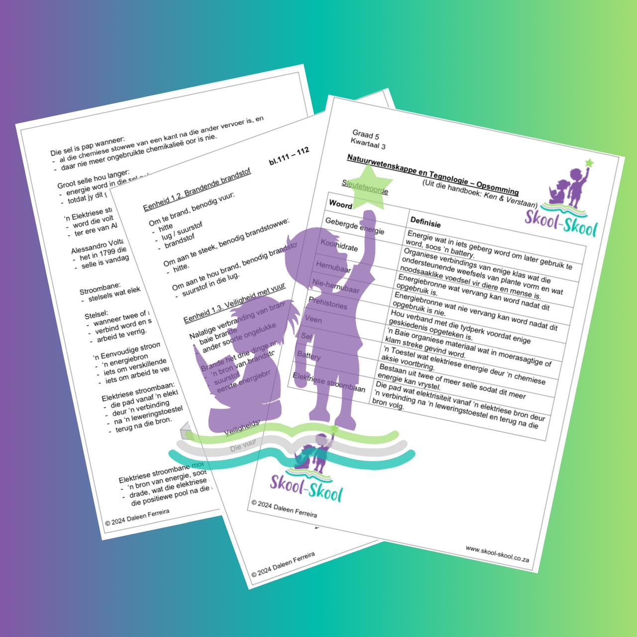 Natuurwetenskappe & Tegnologie - Opsomming - Graad 5 - Kwartaal 3